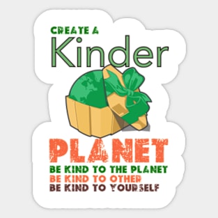 Create A Kinder Planet Earth day 2024  gift april 22 Rainbow Sticker